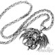 Teufel Anhänger mit Königskette aus Edelstahl Horror Totenkopf Dämon Bikerschmuck