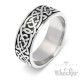 Keltischer Knoten Bandring aus Edelstahl silber Winkinger-Ring verschlungene Linien