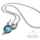 Evil Eye Anhänger mit Hörnern aus 316L Edelstahl blaues böses Auge + Panzerkette
