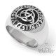 Massiver Wikinger-Ring mit Triqueta und Runenkreis Edelstahl Bikerschmuck Geschenk