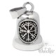 Hochwertige Bikerbell mit Vegvisir Runenkompass Edelstahl Glücksglöckchen Ridebell