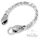 Schlangen Panzerarmband mit Ringverschluss Edelstahl silber Biker Herren Armband