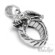 Massiver Drachen-Anhänger aus Edelstahl mit Königskette silber Dragon Männer Kette