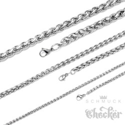 Edelstahl Damen Herren Kette Halskette Zopfkette Silber klassisch 60cm 5,5mm 8mm