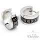 Edelstahl Herren Ohrringe Klapp-Creolen silber schwarz Römische Zahlen 13mm Ø