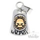 Live to Ride Bikerbell mit goldenem Totenkopf aus Edelstahl Motorrad Glücksbringer