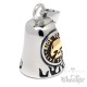 Live to Ride Bikerbell mit goldenem Totenkopf aus Edelstahl Motorrad Glücksbringer