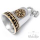 Wikinger Schutz-Glöckchen mit Vegvisir Valknut Runen Edelstahl Guardian RIde Bell