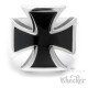 Massiver Edelstahl Biker Ring Eisernes Kreuz silber schwarz
