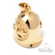 Goldene Bikerbell mit Lilien-Kreuz Edelstahl Glücksbringer Motorradfahrer Geschenk