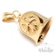 Goldene Bikerbell mit Lilien-Kreuz Edelstahl Glücksbringer Motorradfahrer Geschenk