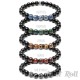 Mot Roll Perlen Armband schwarz gelbraun gelb Tigerauge Edelstein Herren Menbeads