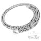 Breite und schwere Fuchsschwanzkette aus Edelstahl Herren Halskette silber matt