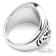 Wikingerring mit Runen-Kompass Vegvisir nordischer Ring Edelstahl silber hochwertig