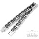 Motorradketten-Armband aus Edelstahl silber & schwarz Biker-Armband Fahrradkette