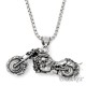 Heavy Metal Hand mit Skull Devil Horns Pommesgabel Mano Cornut Edelstahl Halskette
