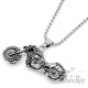 Heavy Metal Hand mit Skull Devil Horns Pommesgabel Mano Cornut Edelstahl Halskette
