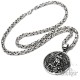 Großes St. Michael Medaillon aus 316L Edelstahl silber Königskette Herren Anhänger