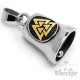 Bikerbell mit goldenem Valknut aus Edelstahl WIkinger Motorrad-Glocke Glücksbringer