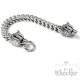 Wolf Armband aus Edelstahl mit Ringverschluss silber massiv Männer-Armband Geschenk