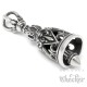 Gothic Bikerbell aus Edelstahl Lilie Fleur de Lis verziert Königlicher Glücksbringer