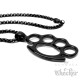 Massiver Schlagring Anhänger aus Edelstahl schwarz Halskette Männerschmuck Geschenk