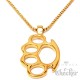 Goldener Schlagring Anhänger aus massivem Edelstahl Goldkette Damen Herren Geschenk