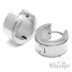 Hochwertige Ohrringe silber poliert Edelstahl Klapp-Creolen Herren Schmuck Geschenk