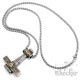 Mjölnir mit goldenem Valknut und Zopfkette Wikingerschmuck aus Edelstahl Geschenk