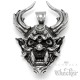 Japanischer Oni Ketten-Anhänger aus Edelstahl Teufel Dämon Maske Männer Geschenk