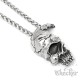 Totenkopf-Anhänger gebrochener Half Skull aus Edelstahl mit passender Halskette
