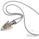 Odins Speer mit Valknut & Vegvisir Silber & Gold aus Edelstahl Speerspitze mit Kette
