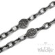 Wikinger-Kette mit Vegvisir in rustikalem Grau Edelstahl Ankerkette mit Details