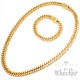 Skull Goldkette mit passendendem Armband Biker-Schmuckset aus vergoldetem Edelstahl