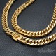 Skull Goldkette mit passendendem Armband Biker-Schmuckset aus vergoldetem Edelstahl