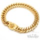 Skull Goldkette mit passendendem Armband Biker-Schmuckset aus vergoldetem Edelstahl