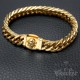 Skull Goldkette mit passendendem Armband Biker-Schmuckset aus vergoldetem Edelstahl
