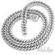 Biker-Schmuckset Halskette + Armband mit Totenkopf aus massivem Edelstahl silber
