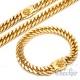 Skull Goldkette mit passendendem Armband Biker-Schmuckset aus vergoldetem Edelstahl