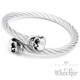 Edelstahl Armreif Herren Armband Schlange Bikerschmuck Geschenk Stahlseil flexibel