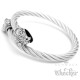 Edelstahl Armreif Herren Armband Totenkopf Bikerschmuck Geschenk Stahlseil flexibel