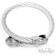 Edelstahl Armreif Herren Armband Totenkopf Bikerschmuck Geschenk Stahlseil flexibel