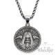 Nordisches Amulett mit Raben Zauberer junger Odin Hugin Munin Wikinger Kette