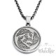 Nordisches Amulett mit Raben Zauberer junger Odin Hugin Munin Wikinger Kette
