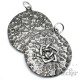 Grauer Runen-Stein mit Vegvisir Lederband Halskette Edelstahl Wikinger Amulett