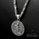 Silber Medaillon mit antikem Krieger Gladiator Troja Spartaner Edelstahl Halskette