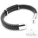 Echt Leder Herren Armband schwarz Edelstahl Anker Seemann Biker Rocker