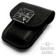 Choppers Feuerzeug-Tasche für Biker aus dickem schwarzem Leder made in the USA