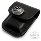Adler Feuerzeug-Tasche aus schwarzem Leder für klassische Benzinfeuerzeuge