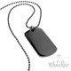 Edelstahl Dog Tag Hundemarke Erkennungsmarke schwarz doppelt + 60cm Kette